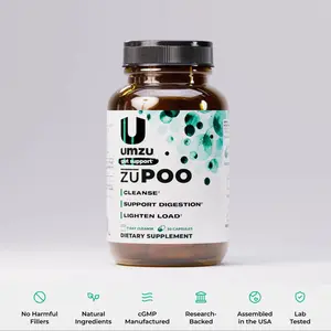 UMZU zuPOO Dairy-Free Herbal Cleanser Supplement Capsules - Gut Wellness Support, Healthy Digestion, Detox with Magnesium, Cascara Sagrada, Selfcare (30 Caps per Bottle, 1-2 Bottle Options)